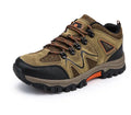 Men's suede low top hiking shoes in army green with rubber sole for anti-slip outdoor use