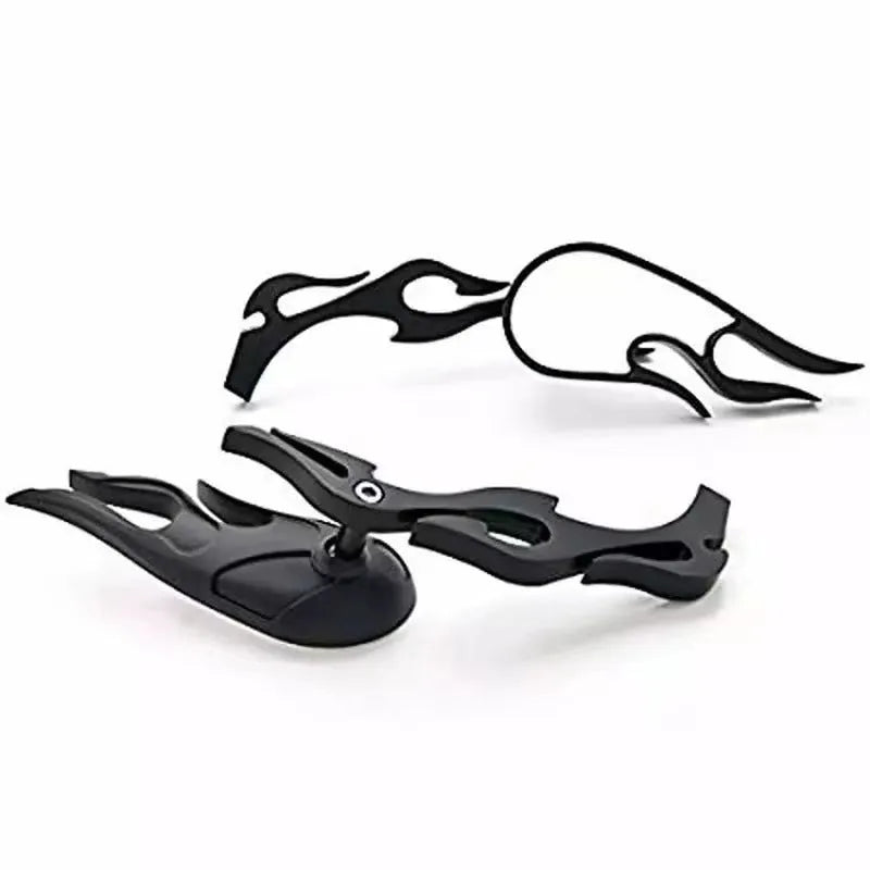 Black convex blue plated rearview mirror on vehicle door with 16cm rod and 8x4cm lens