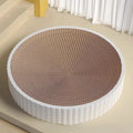 Round green cat scratching board nest with corrugated paper surface, 55 cm diameter with two replacement refills