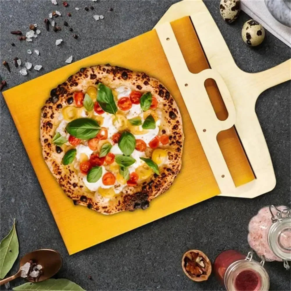 Sliding pizza transfer shovel and cutting board 55 by 35 cm food grade PP non-stick surface