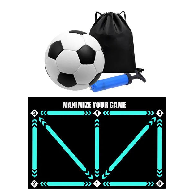 Rubber football training mat in cushion colour for indoor skill practice and foot basket row movement drills