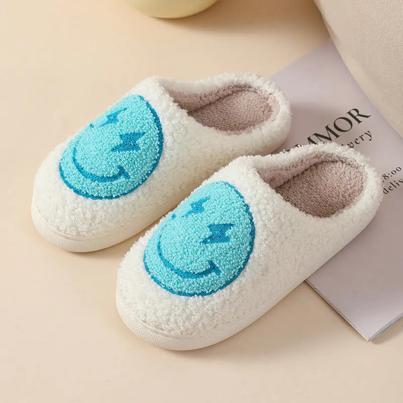 Women's plush cartoon pattern slippers with a non-slip PVC sole in Big Love design