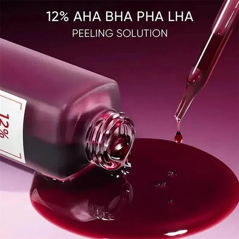 Facial exfoliating essence bottle in two sizes: 30ml Type A and 35ml Type B variants
