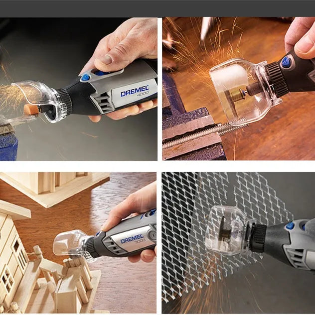 Clear plastic Delta power tool protective cover for grinding, showing transparent shield.