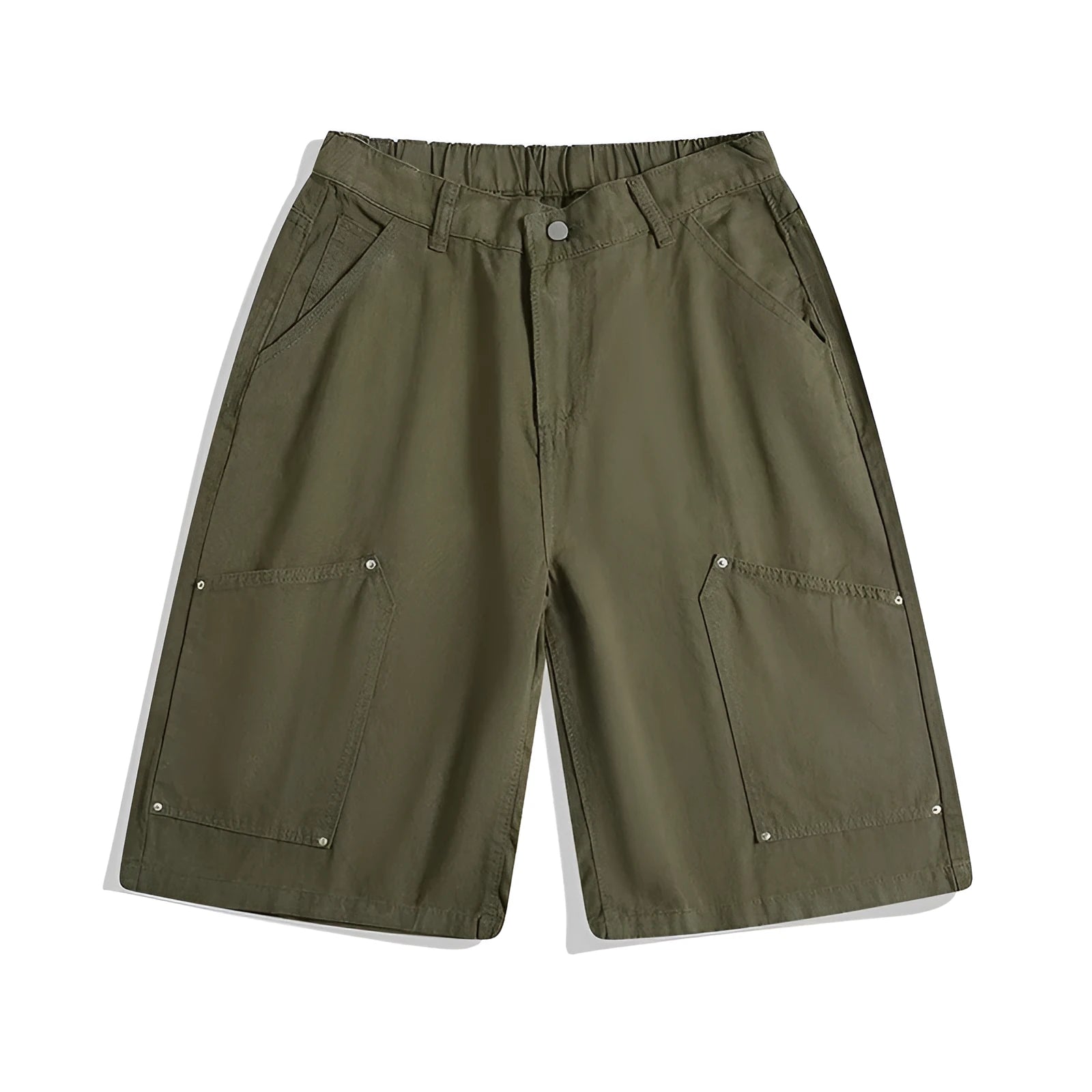 Casual wide-leg cropped workwear pants in apricot colour on a mid-waist fit model.