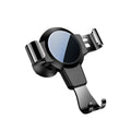 Black S4 style ABS plastic mobile phone holder mounted on a car air conditioning vent.