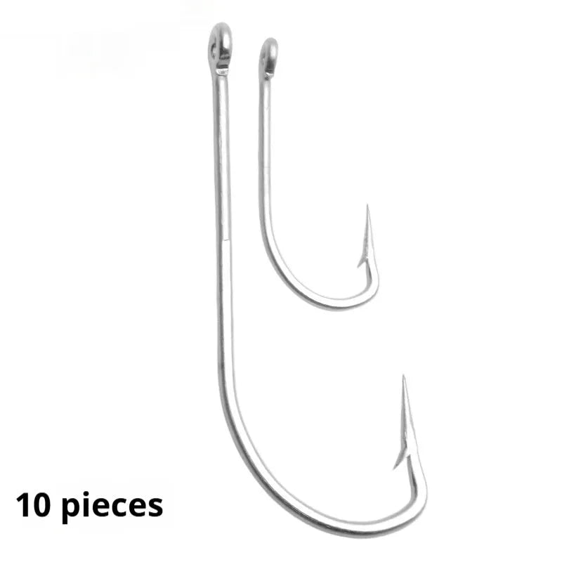 Stainless steel sea fishing hooks for ocean boat fishing in multiple specifications