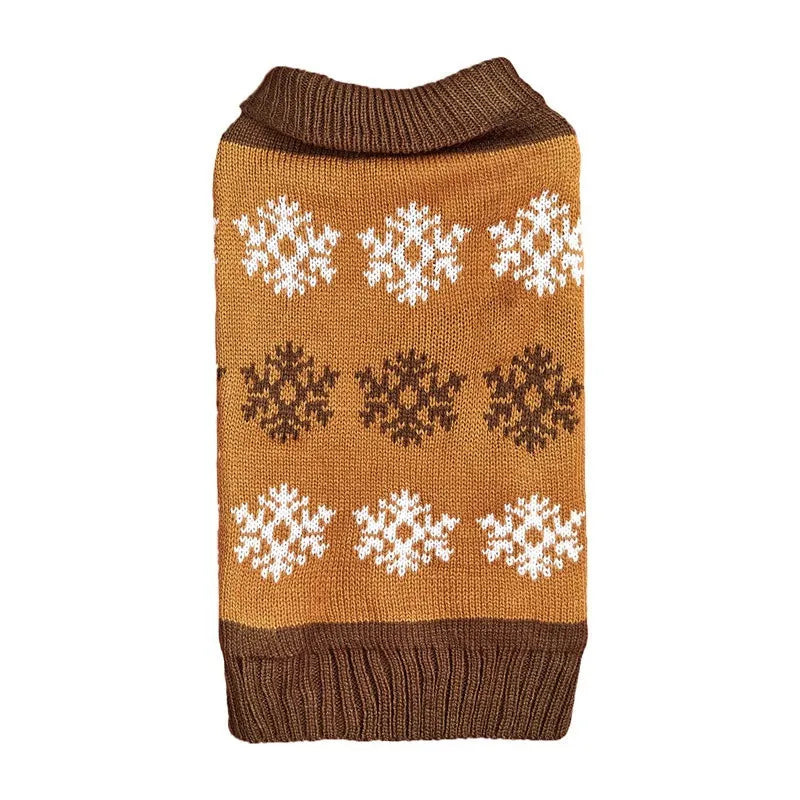 Dark brown and grey knit dog Christmas sweater with casual styling