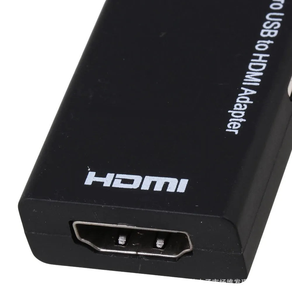 Black HD to HDMI adapter cable for connecting mobile phones to television displays