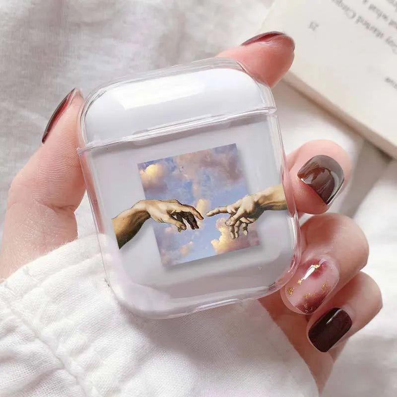 Transparent hard plastic protective cover for Apple AirPods wireless earbud charging case