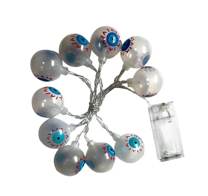 Halloween LED string lights with pumpkin, ghost, bat and spider pendants on 1.2m waterproof string