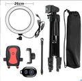 Adjustable aluminium alloy mobile phone stand showing height extension from 35cm to 110cm