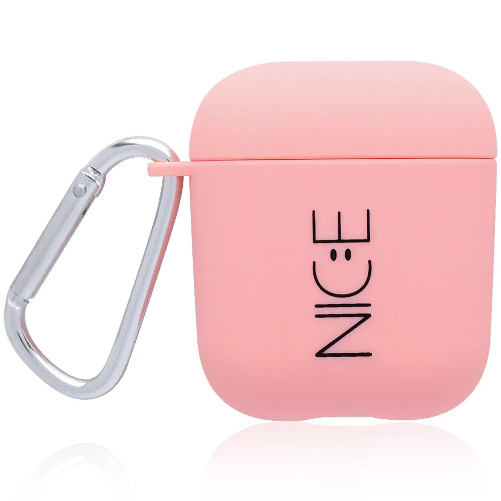 AirPods back cover with decorative flower design in pink colour