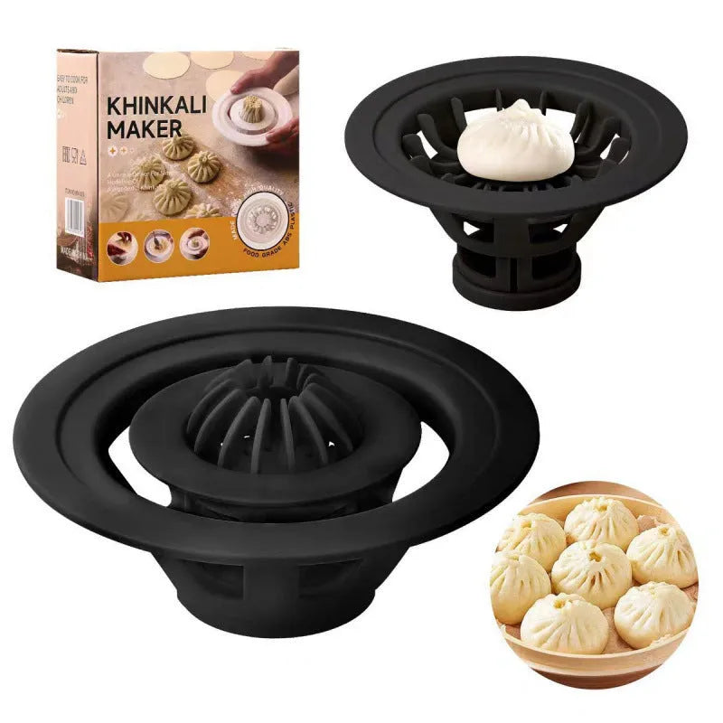Black plastic Jinkali steamed bun mould four-piece set for shaping baozi and dumplings