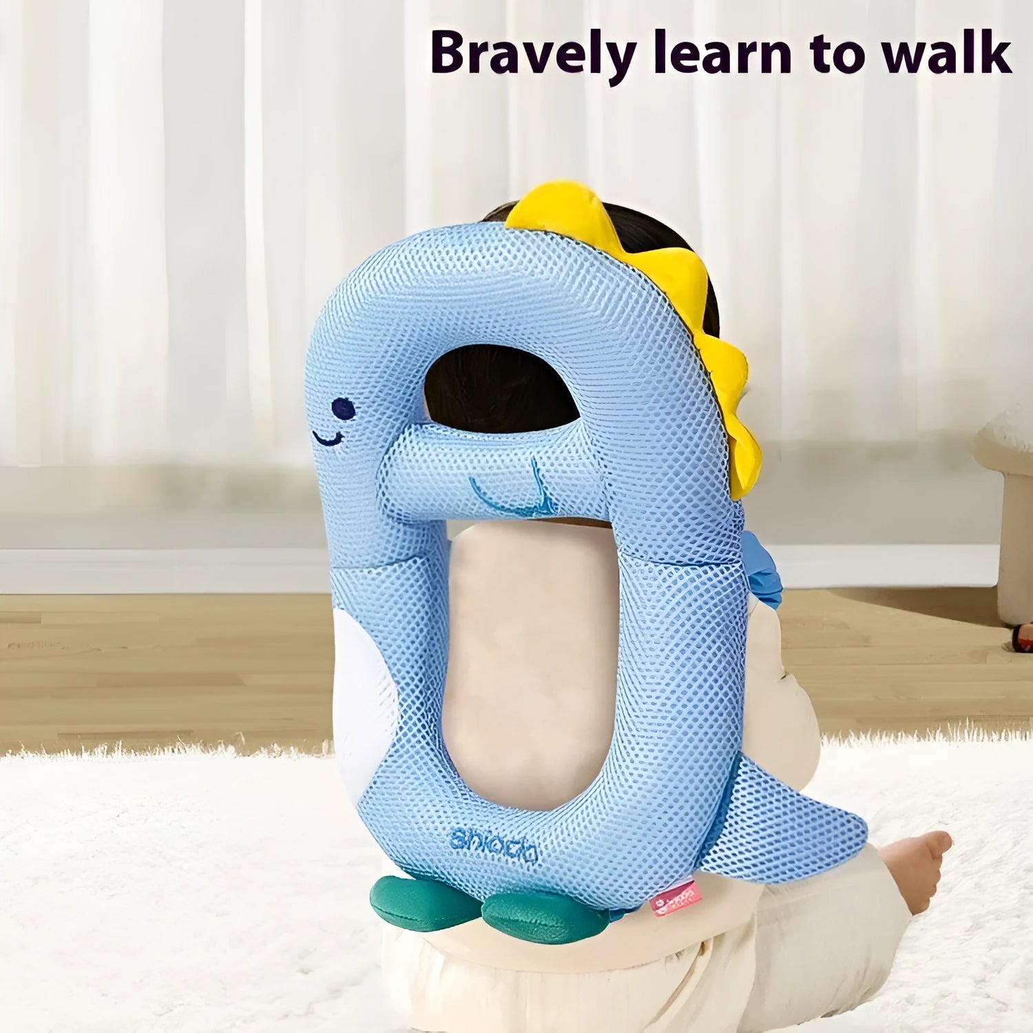 Cartoon anti-collision pillow for babies with dinosaur design and EPS filling