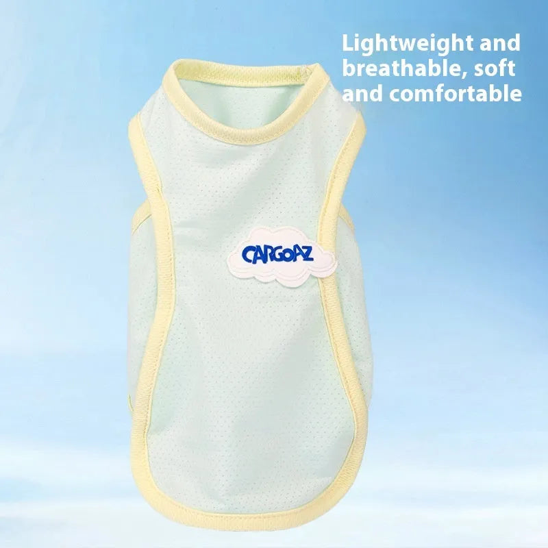 Cat wearing summer vest in sports style with anti-lint polyester construction