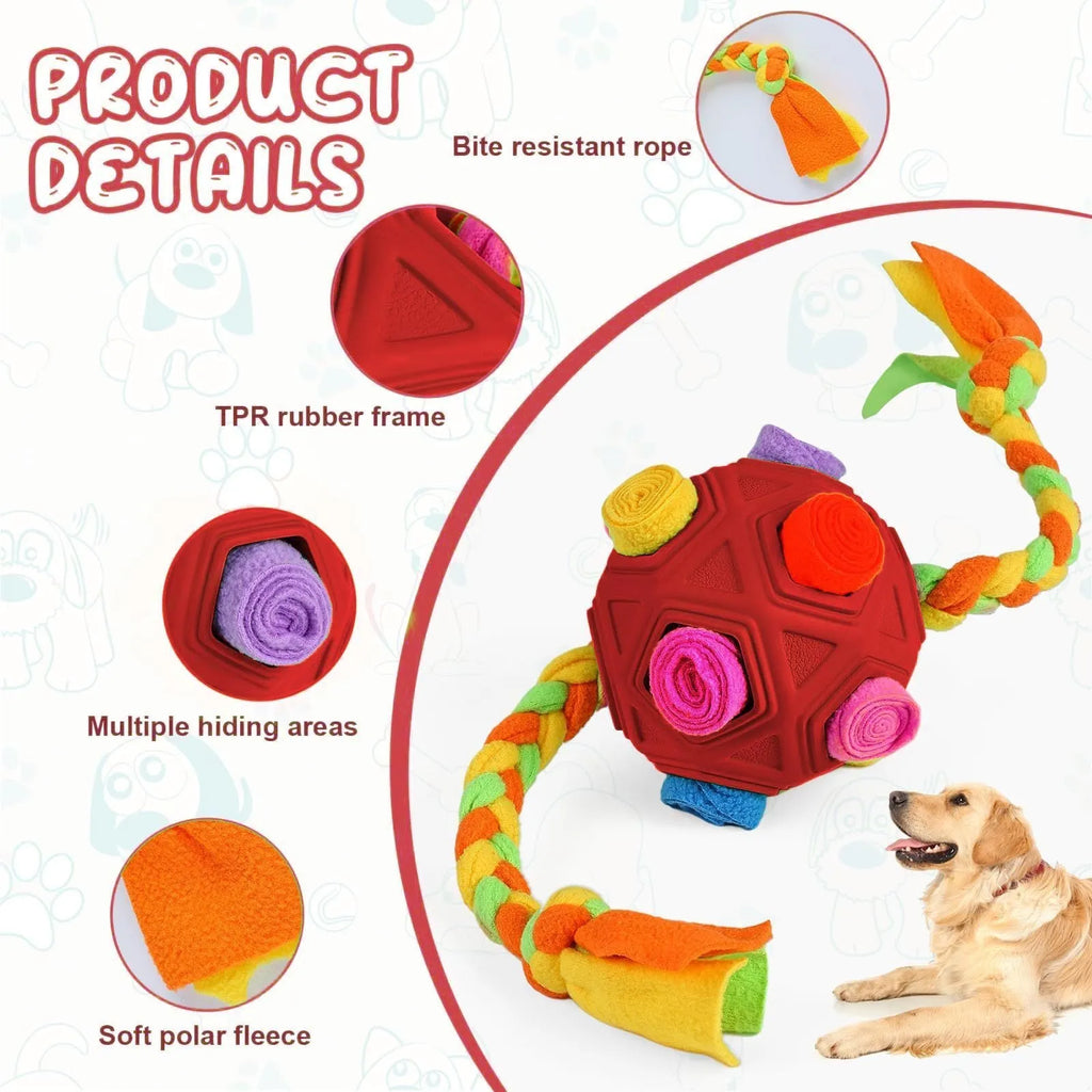 285g pet sniffing ball dog puzzle in multiple colours for bite-resistant IQ training