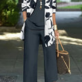 Women's Japanese Korean style three-piece suit set showing coat, vest and trousers in casual style