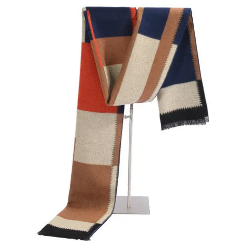Flos Llama imitation cashmere scarf in M camel with tassels, 180x30cm