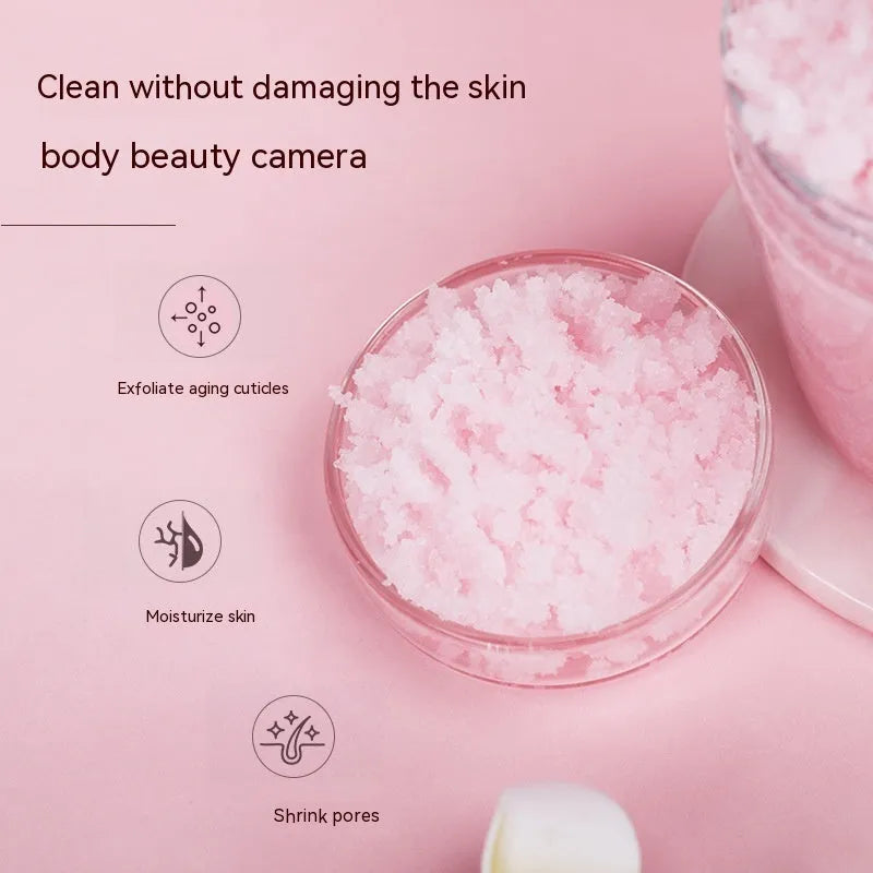 Himalayan Salt Body Scrub Cream 340g exfoliating moisturiser in white tub