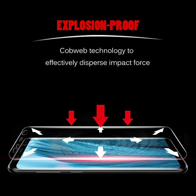 Purple Light hydraulic film screen protector for curved Samsung phones including S10, S9 and S8 models