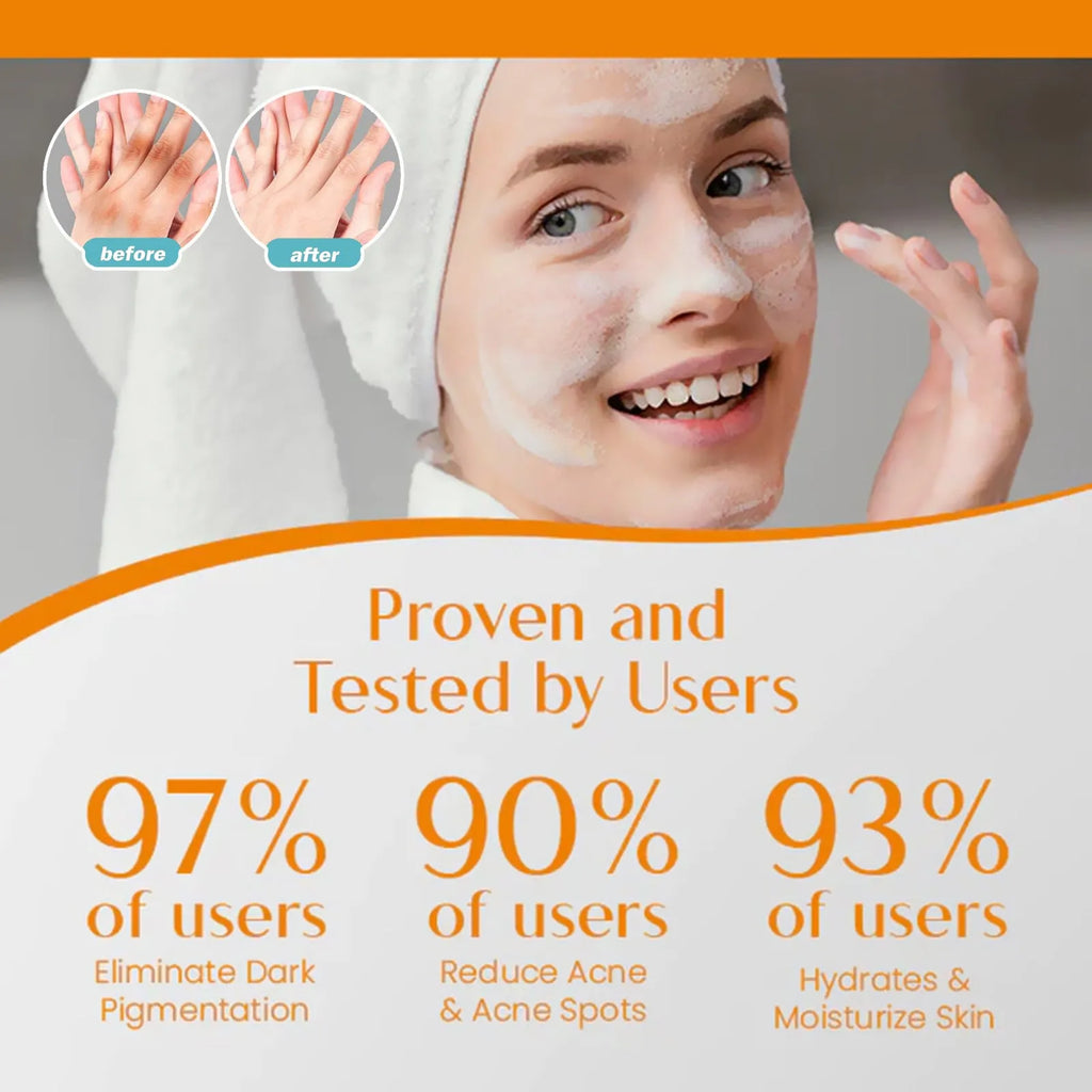100g bar of whitening vitamin body care cleaning soap with kojic acid and botanical extracts.