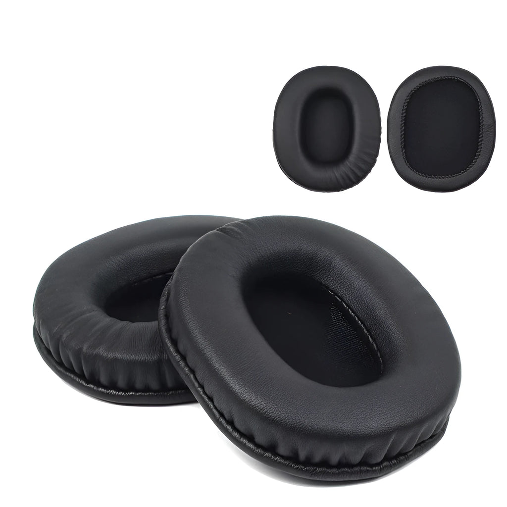 Pair of black soft PU leather replacement ear pad covers for Sony MDR-1R headphones.