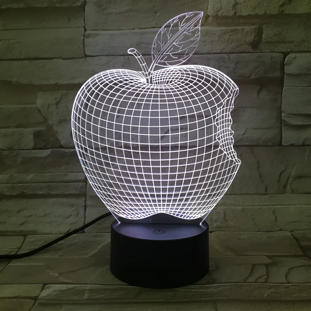 3D fruit-shaped colourful night light with touch control and seven LED colour options