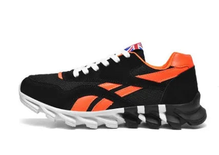 Men's breathable mesh casual running shoes with front strap closure and rubber sole