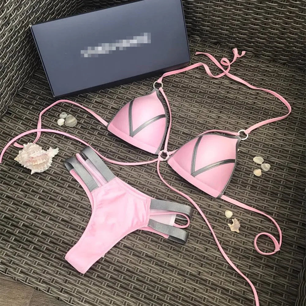 Bronzing bikini swimsuit for women in various colours with cotton lining