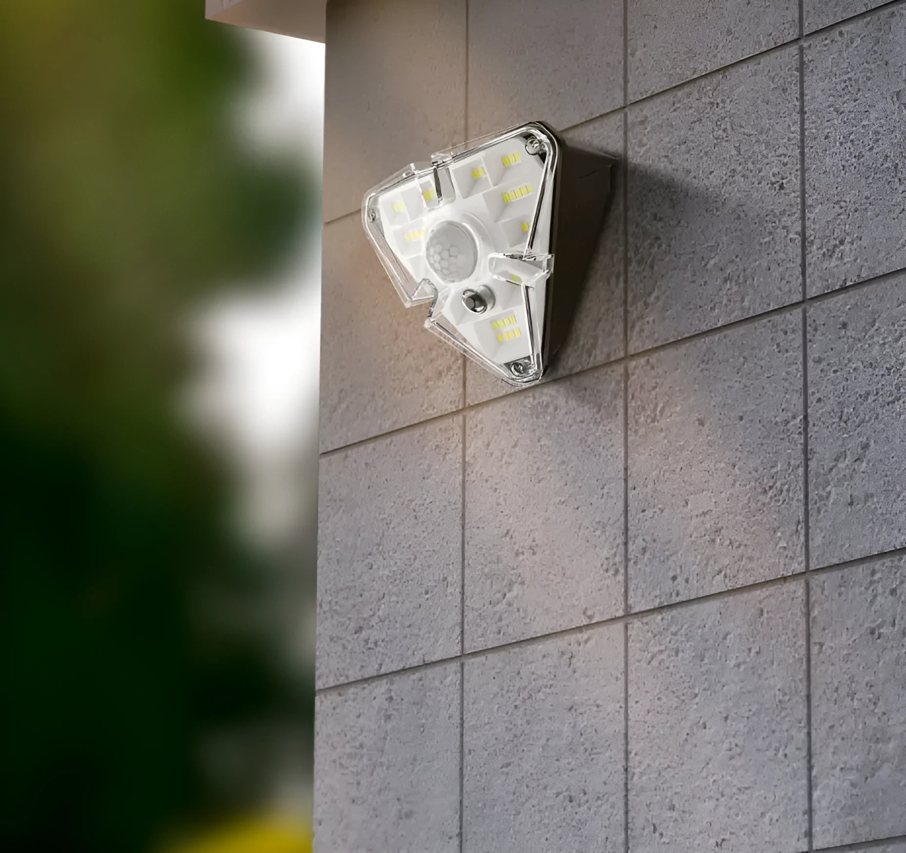 Black waterproof LED wall light with human body induction sensor for outdoor mounting