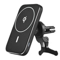 Black M6 car bracket magnetic wireless charger with adjustable vent clip for dashboard mounting
