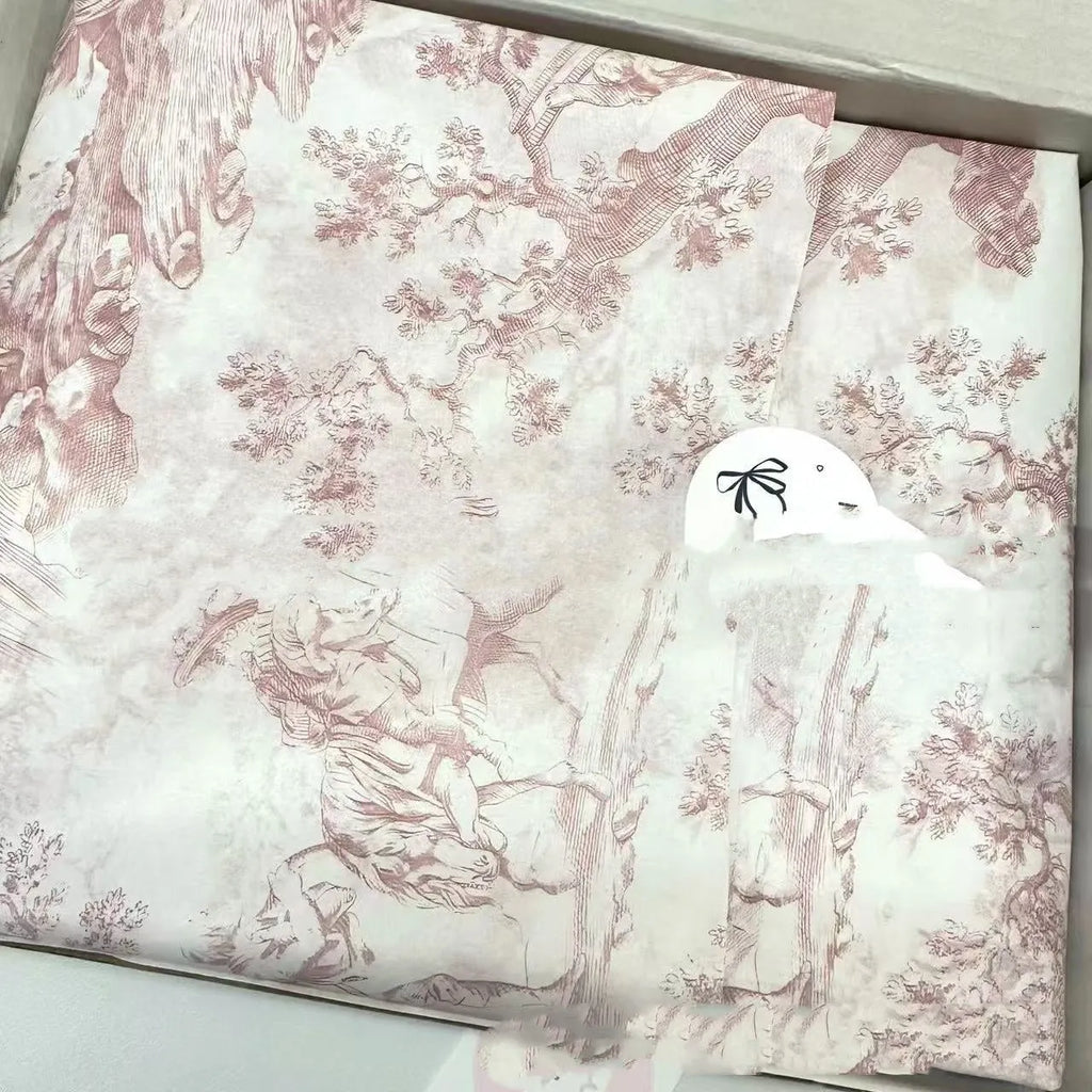Large sheet of pink and purple retro French style Mg tissue paper, 50cm by 70cm