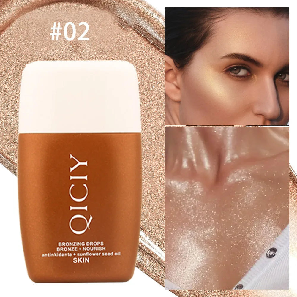 Face and body highlight contour liquid cream in 30ml packaging with four colour options