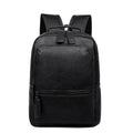 Men's vintage PU leather backpack in gray, 20-35L, with air cushion belt and patchwork accent