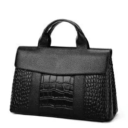 Women's black PU shoulder bag with large 36cm and small 34cm width options