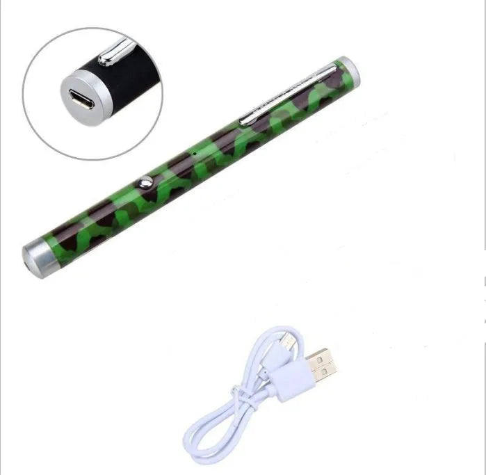 Green laser pointer pen with aluminium alloy construction and keychain attachment hole