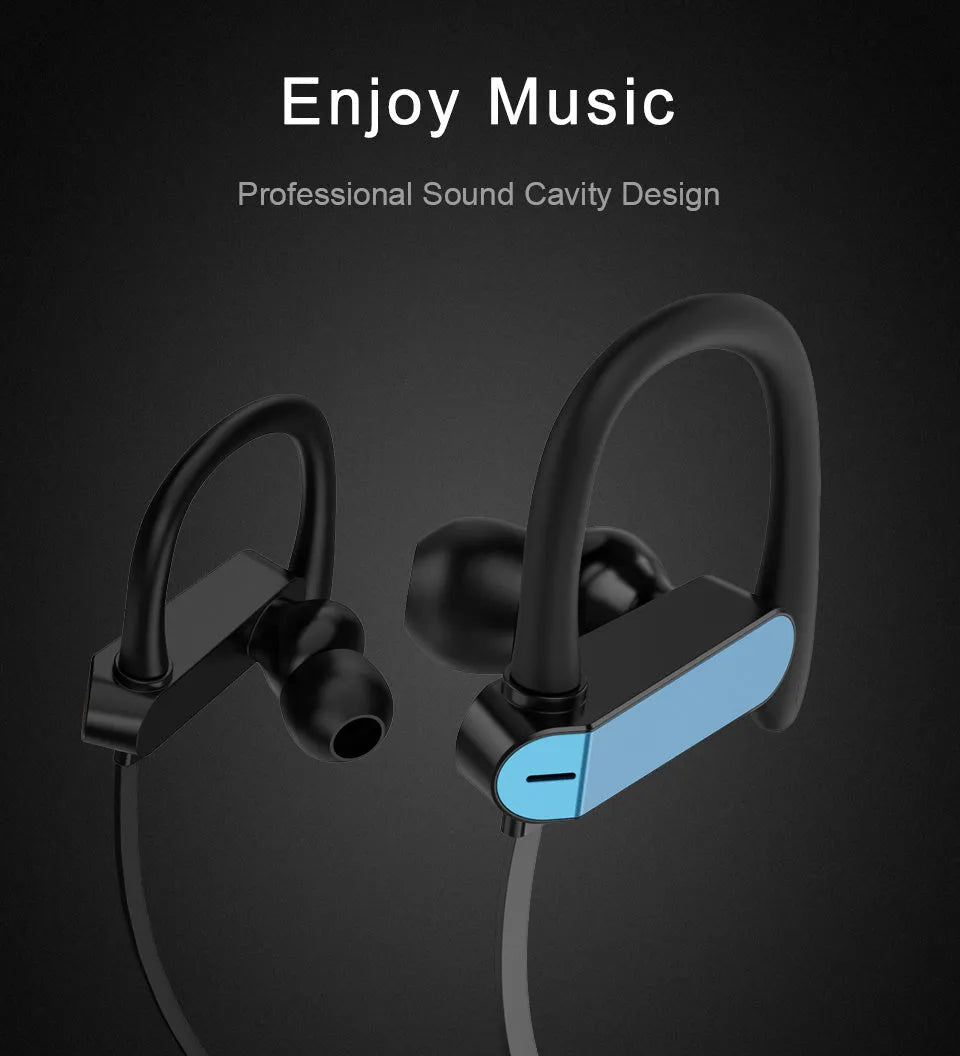 Black and grey universal sport ear hooks with gel silicone earbuds for PTM TS27 running headphones