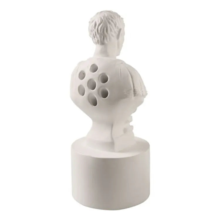 White synthetic resin character modelling pen holder with American creative design