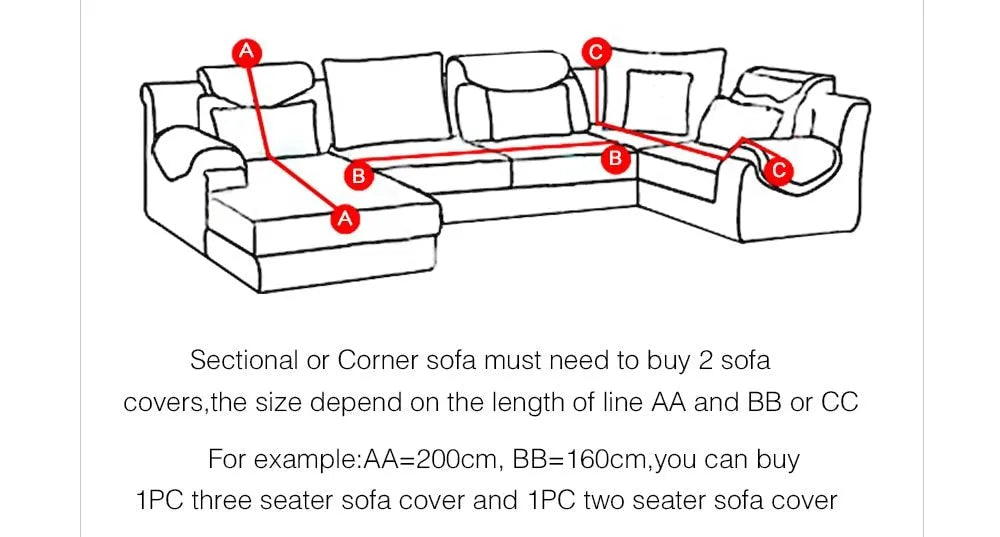 Stretch sofa cover in grey on a four-seater couch showing fitted corners and non-slip grip design