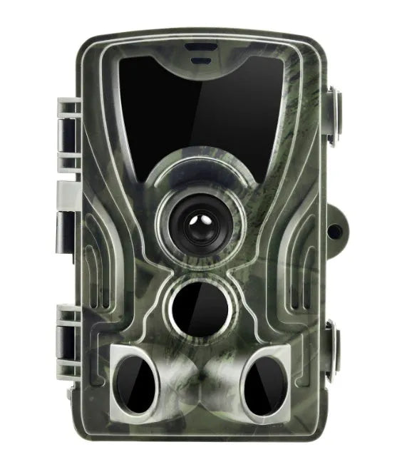 Green cellular trail camera for hunting with LCD screen and sensor lens