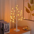 60cm mushroom tree LED lamp with 24 warm lights on birch branches