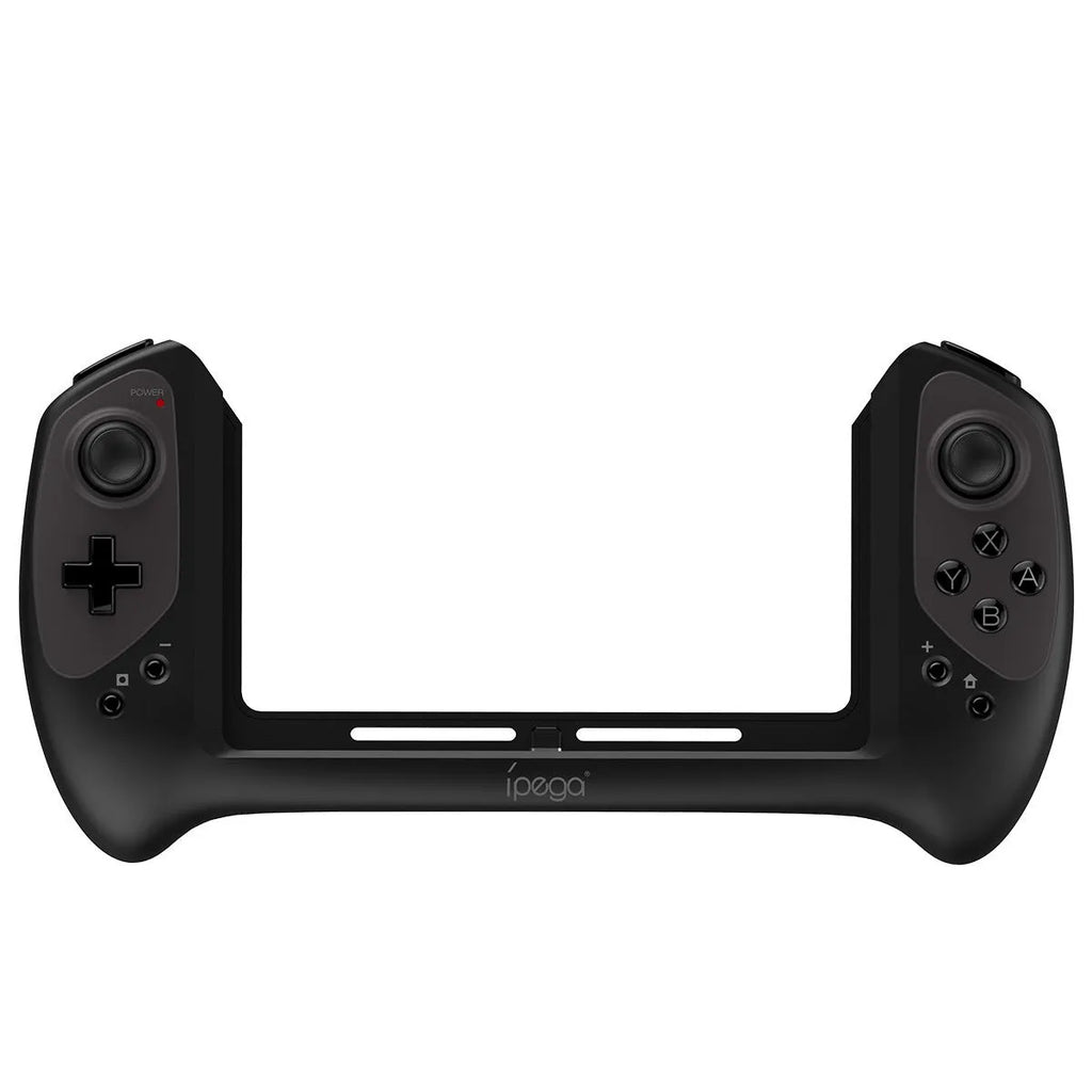 Black Nintendo Switch wireless gamepad with ergonomic curved grip and textured rockers