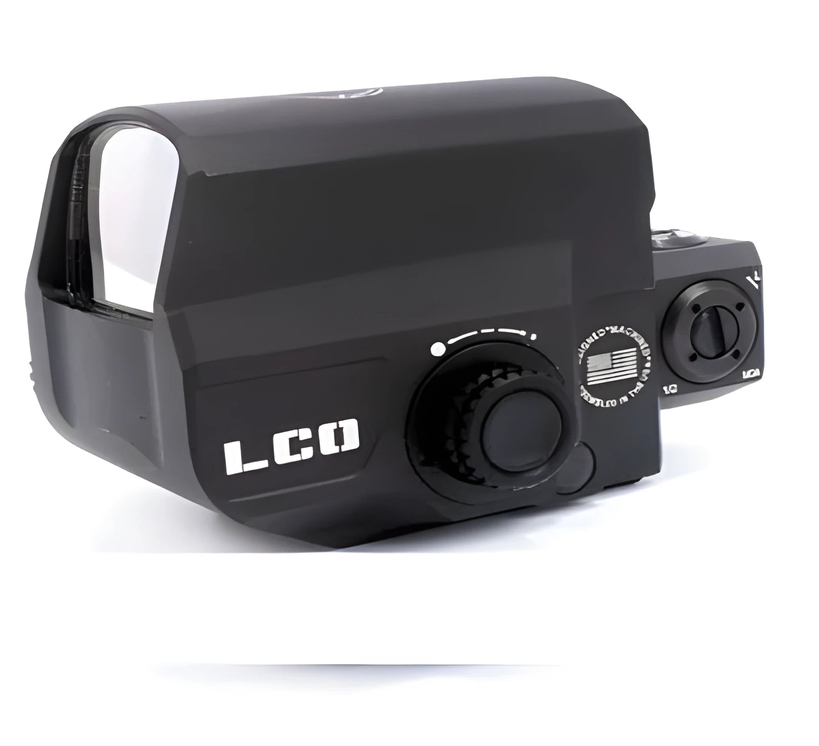 LCO tactical red dot sight with holographic reflex display mounted on 20mm rail