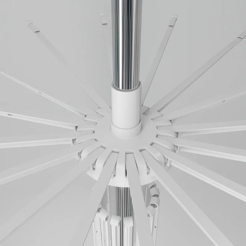 Stainless steel three-layer drying rack with movable plastic clips for laundry organisation