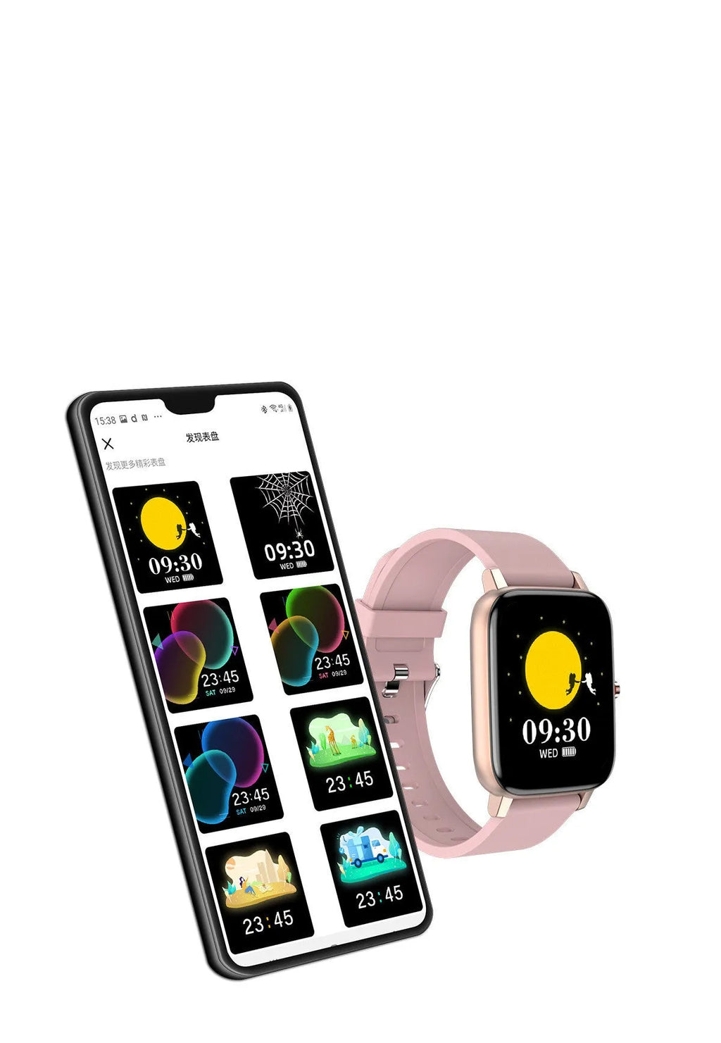 H80 smart watch with black silicone strap and 1.69-inch screen showing health metrics.