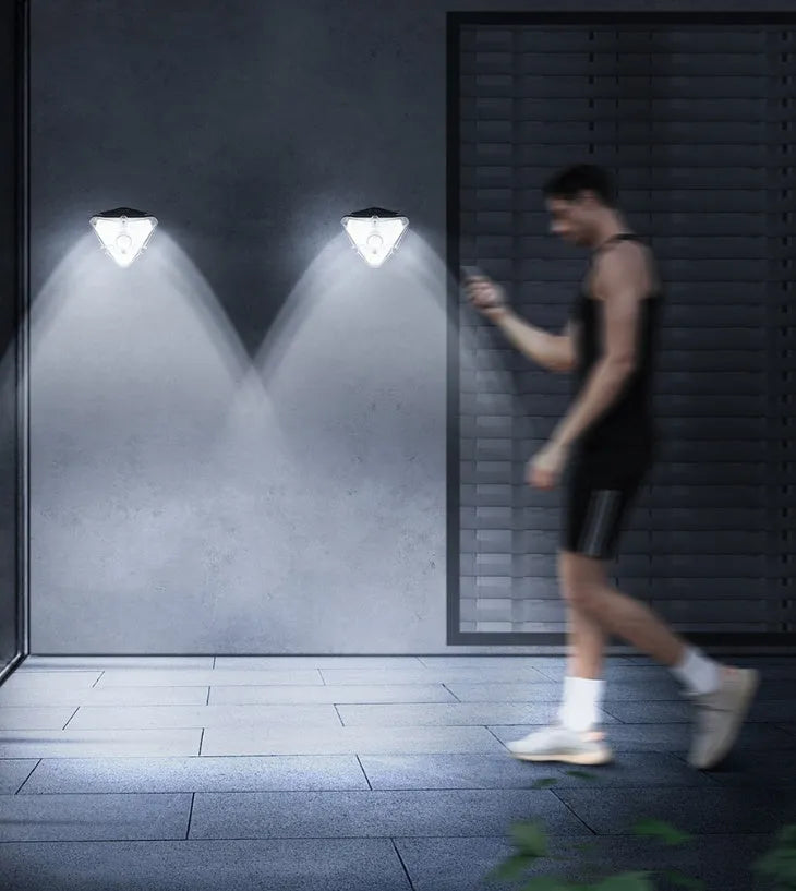 Black waterproof LED wall light with human body induction sensor for outdoor mounting