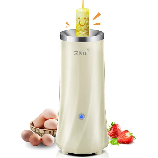 Beige white automatic mini breakfast machine with compact design for small kitchens