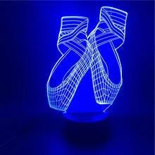 Ballet dancing shoes 3D LED night light with remote control showing colour changing display