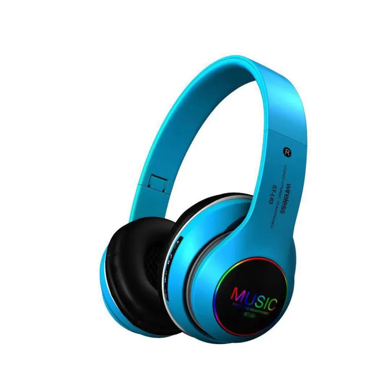 Black Bluetooth over-ear headset with microphone, showing USB charging port and 3.5mm jack